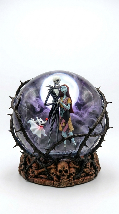 Jack and Sally Gothic Sphere Lamp